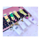 Quicksand Floating Milk Pig Keychain Pendant