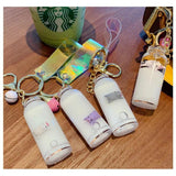Quicksand Floating Milk Pig Keychain Pendant