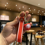 Strawberry Backpack Cartoon Keychain Bell Keyring Resin Couple Pendant