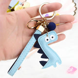 Dinosaur Keychain PU Bag Charm Creative Fun Key Ring C