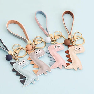 Dinosaur Keychain PU Bag Charm Creative Fun Key Ring C