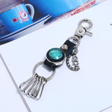 12 Constellation Key Ring Cattle-Leather Starry Sky Time Stone Key Chain