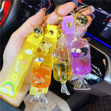 Panda Keychain with Cartoon Acrylic Pendant