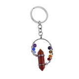 FYSL Silver Plated Chakra Quartz Stone Key Chain