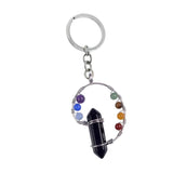 FYSL Silver Plated Chakra Quartz Stone Key Chain