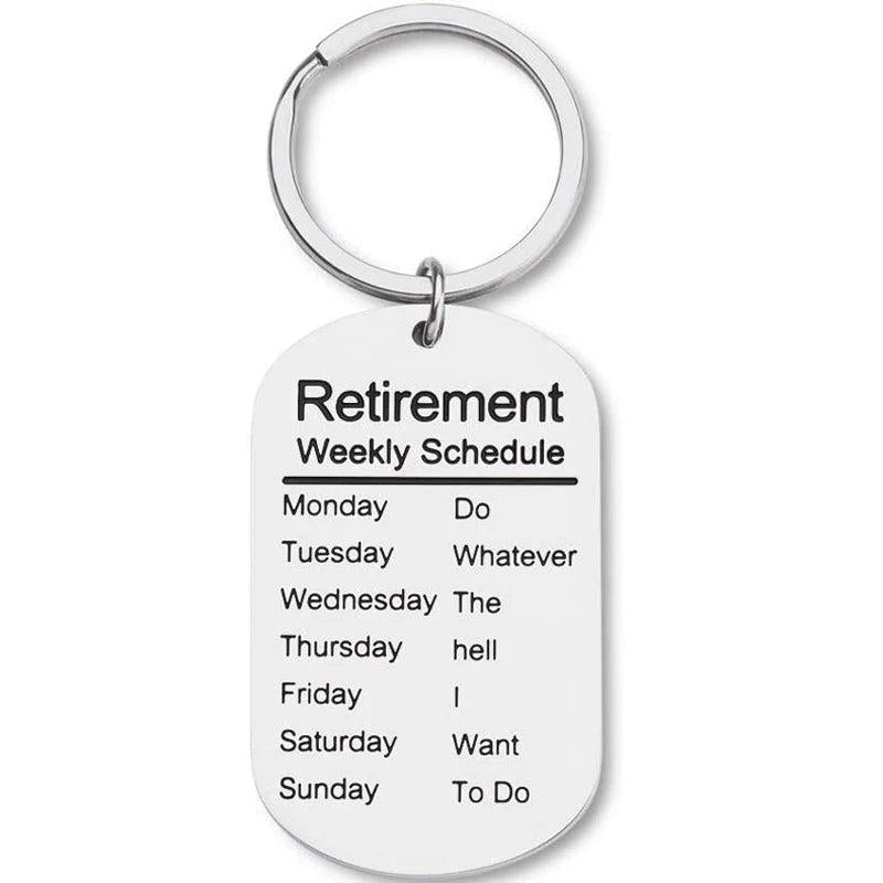 Funny Retirement Keychain for Coworker Retiree Calendar Gag Leaving Gift