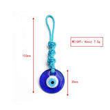 Glass Evil Eye Pendant Keychain Braided Rope Key Chain