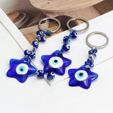 Glass Evil Eye Pendant Keychain Heart Star Water Drop Key Chain Jewelry