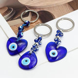 Glass Evil Eye Pendant Keychain Heart Star Water Drop Key Chain Jewelry