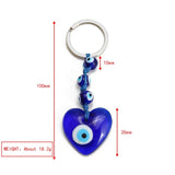 Glass Evil Eye Pendant Keychain Heart Star Water Drop Key Chain Jewelry