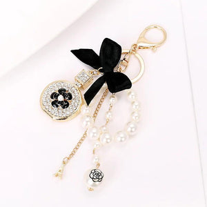 Creative Pendant Perfume Bottle Butterfly Knot Shape Alloy Key Ring