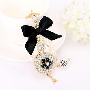 Creative Pendant Perfume Bottle Butterfly Knot Shape Alloy Key Ring