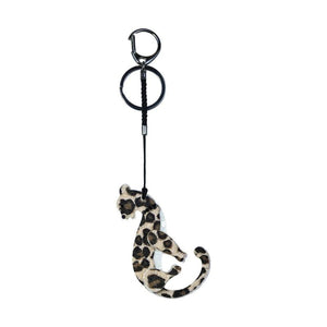 Leopard Acrylic Keychain Stainless Steel Key Ring for Women Girl