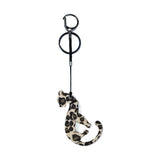 Leopard Acrylic Keychain Stainless Steel Key Ring for Women Girl