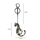 Leopard Acrylic Keychain Stainless Steel Key Ring for Women Girl