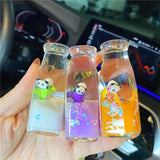 Red Liquid Keychain Champagne Banana Lemon Panda Floating Bottle Key Chain