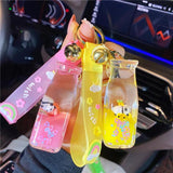 Red Liquid Keychain Champagne Banana Lemon Panda Floating Bottle Key Chain