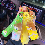 Red Liquid Keychain Champagne Banana Lemon Panda Floating Bottle Key Chain