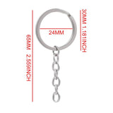 5pcs 30mm Stainless Steel Keychain Car Key Chains Split Ring Women Men