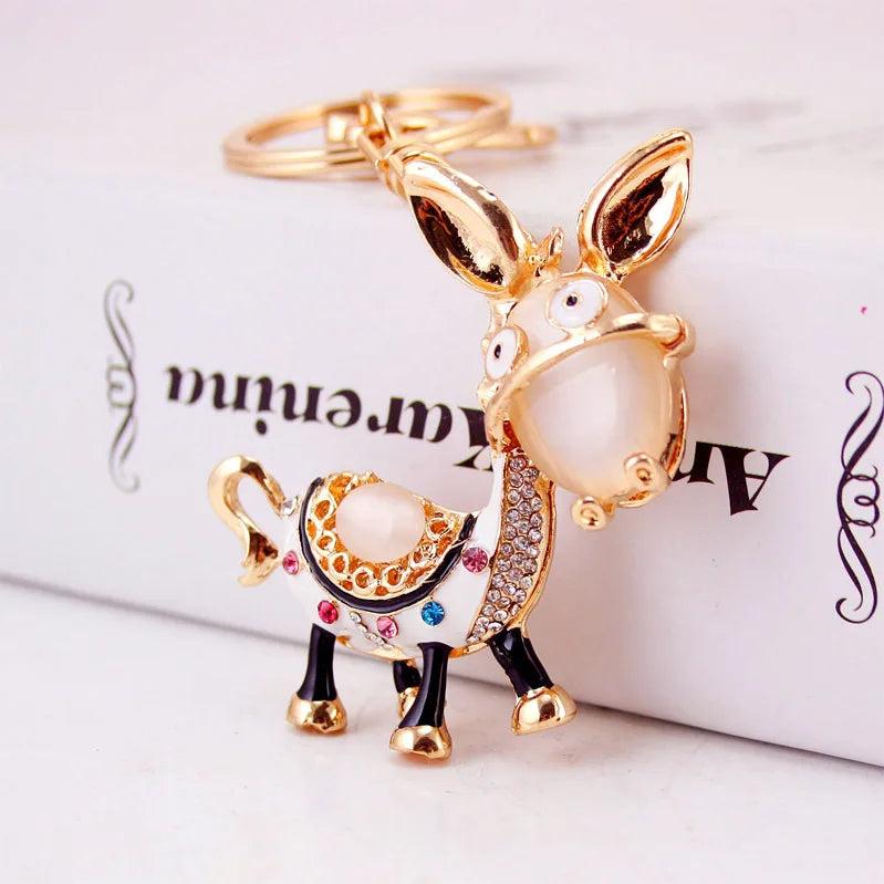 Donkey Crystal Keyring Car Bag Pendant Party Gift Key Chain DK243