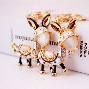 Donkey Crystal Keyring Car Bag Pendant Party Gift Key Chain DK243