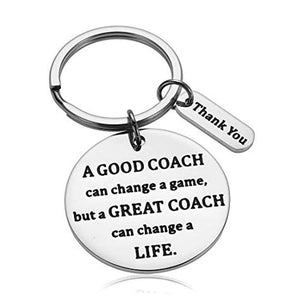 Coach Retirement Thank You Keychain - A Good Coach Can Change a Game