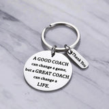 Coach Retirement Thank You Keychain - A Good Coach Can Change a Game