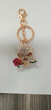 Rhinestone Crystal Rose Flower Key Chain