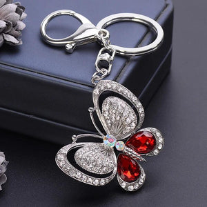 Crystal Butterfly Keychain Car Bag Charm Gift Pendant Trinket for Lady Girl