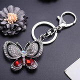 Crystal Butterfly Keychain Car Bag Charm Gift Pendant Trinket for Lady Girl
