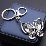 Crystal Butterfly Keychain Car Bag Charm Gift Pendant Trinket for Lady Girl