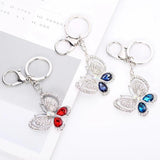 Crystal Butterfly Keychain Car Bag Charm Gift Pendant Trinket for Lady Girl