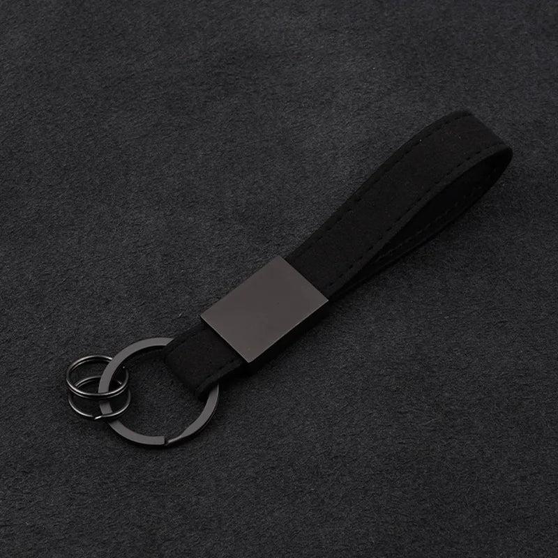 Faux Suede Car Keychain Soft Keyring Couples Keyfob Wrist Wallet