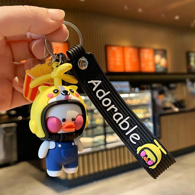 Cartoon Bamboo Dragonfly Helmet Duckling Key Chain