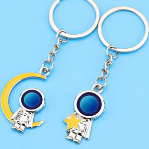 Spaceman Metal Keychain Astronaut Moon Star Key Chain For Space Fans Souvenirs