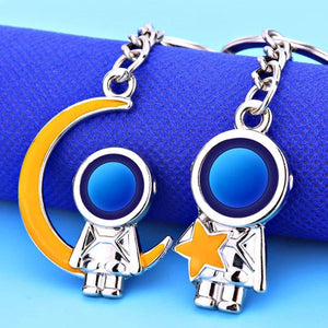 Spaceman Metal Keychain Astronaut Moon Star Key Chain For Space Fans Souvenirs
