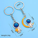 Spaceman Metal Keychain Astronaut Moon Star Key Chain For Space Fans Souvenirs
