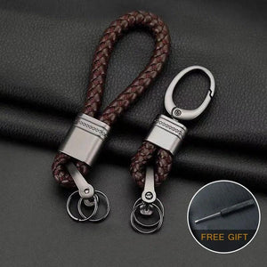 Leather Knitting Rope KeyChain Hand Woven High-Grade Car KeyChains