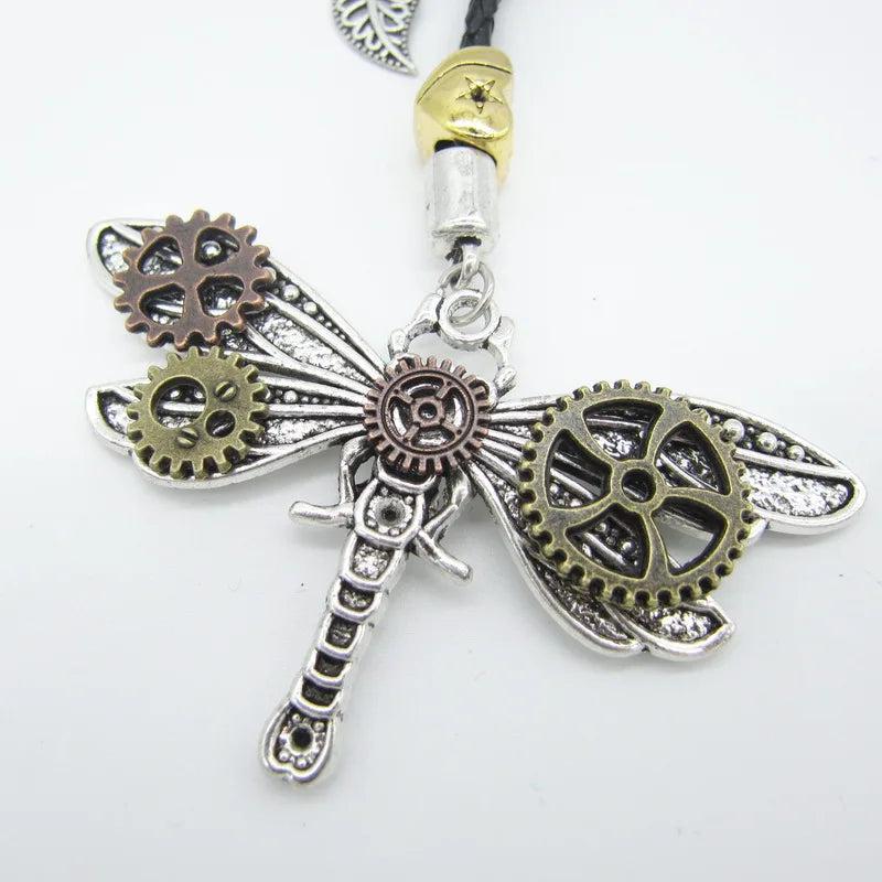 Dragonfly Drop Gears Steampunk Key Chain