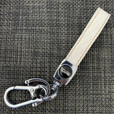 Leather Car Keychain 7 Colors Silver Buckle Car Key Ring Chain Holder