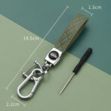 Leather Car Keychain 7 Colors Silver Buckle Car Key Ring Chain Holder