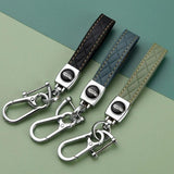 Leather Car Keychain 7 Colors Silver Buckle Car Key Ring Chain Holder