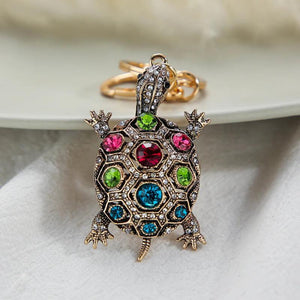 Crystal Tortoise Key Chain Women Handbag Rhinestone Lady Bag Trinket Wedding