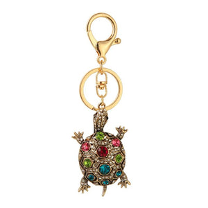 Crystal Tortoise Key Chain Women Handbag Rhinestone Lady Bag Trinket Wedding