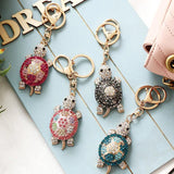 Crystal Tortoise Key Chain Women Handbag Rhinestone Lady Bag Trinket Wedding
