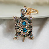 Crystal Tortoise Key Chain Women Handbag Rhinestone Lady Bag Trinket Wedding