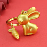 Zodiac Rabbit Blessings Carrot Keychain Rich Rabbit Key Ring