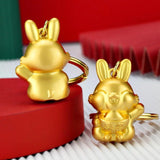 Zodiac Rabbit Blessings Carrot Keychain Rich Rabbit Key Ring