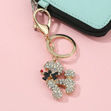Poodle Rhinestone Key Ring Bag Charm for Women