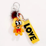 Resin Bear Keychain with Bell, Cute Cartoon Hat Design Bag Ornament